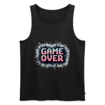 Game Over - Retro Gaming - Männer Premium Bio Tank Top - Schwarz - Vorne - Michal (187cm)