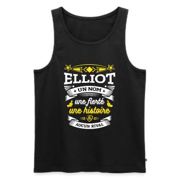 ELLIOT UN NOM UNE FIERTÉ AUCUN RIVAL - Débardeur bio Premium Homme - noir - Devant - Michal (187cm)