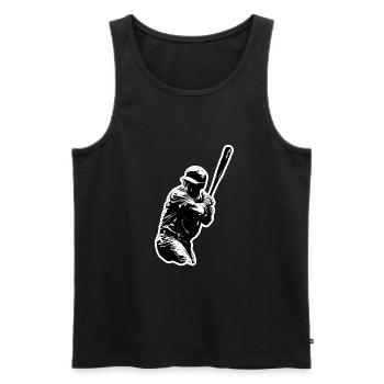 Baseball player black white - Men's Premium Organic Tank Top - black - Front - Michal (187cm)
