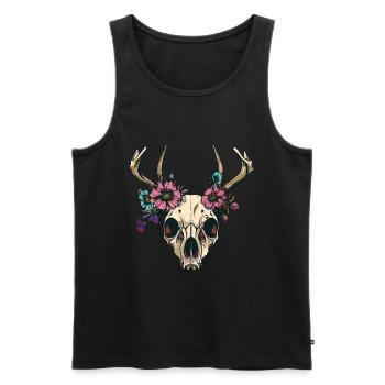 Wendigo Crâne Floral Wild - Débardeur bio Premium Homme - noir - Devant - Michal (187cm)