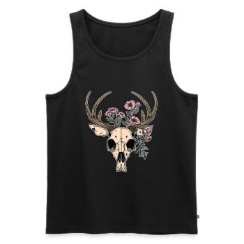 Wendigo Crâne Floral Wild - Débardeur bio Premium Homme - noir - Devant - Michal (187cm)