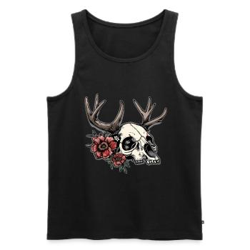 Wendigo Crâne Floral Wild - Débardeur bio Premium Homme - noir - Devant - Michal (187cm)
