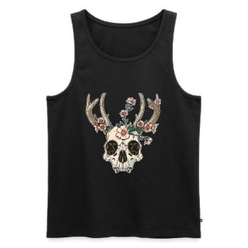 Wendigo Crâne Floral Wild - Débardeur bio Premium Homme - noir - Devant - Michal (187cm)