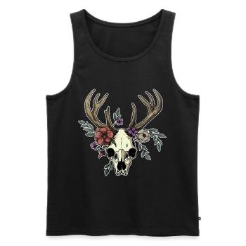 Wendigo Crâne Floral Wild - Débardeur bio Premium Homme - noir - Devant - Michal (187cm)