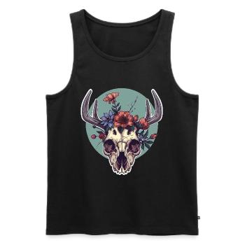 Wendigo Crâne Floral Wild - Débardeur bio Premium Homme - noir - Devant - Michal (187cm)