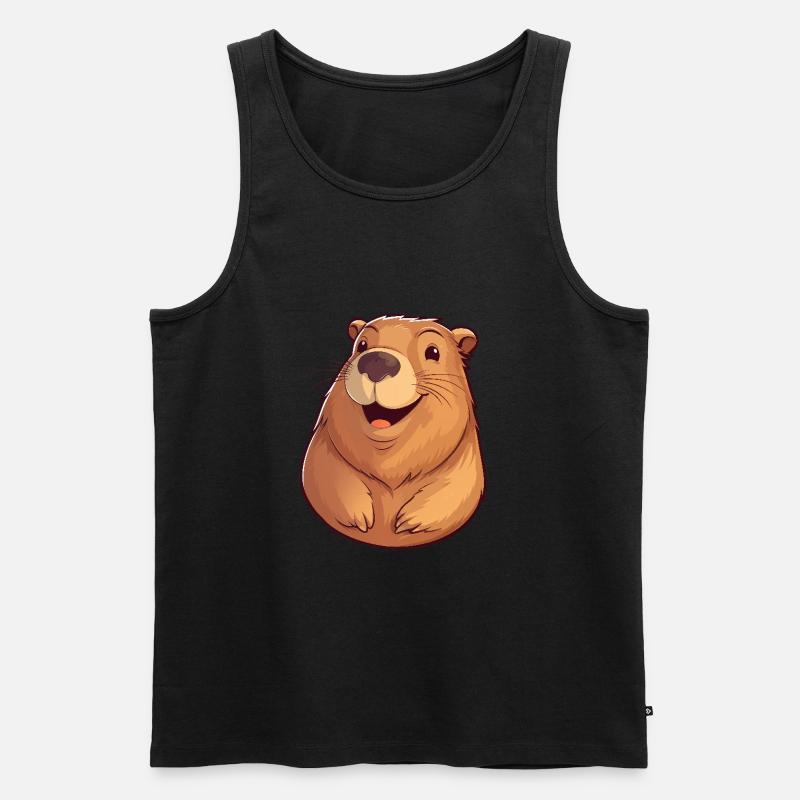 Capibara - Männer Premium Bio Tank Top - Schwarz