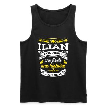 ILIAN UN NOM UNE FIERTÉ AUCUN RIVAL - Débardeur bio Premium Homme - noir - Devant - Michal (187cm)