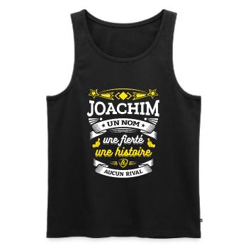 JOACHIM UN NOM UNE FIERTÉ AUCUN RIVAL - Débardeur bio Premium Homme - noir - Devant - AI Model Male 178 light (178cm)