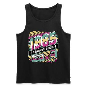 1985 A Year of Legends - Men's Premium Organic Tank Top - black - Front - Michal (187cm)