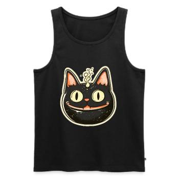 Chat Chaudron Chat Sorcière Halloween - Débardeur bio Premium Homme - noir - Devant - Michal (187cm)