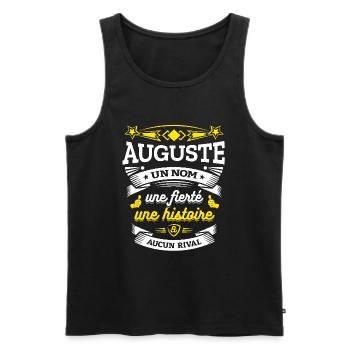AUGUSTE UN NOM UNE FIERTÉ AUCUN RIVAL - Débardeur bio Premium Homme - noir - Devant - Michal (187cm)