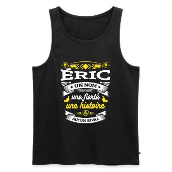 ÉRIC UN NOM UNE FIERTÉ AUCUN RIVAL - Débardeur bio Premium Homme - noir - Devant - Michal (187cm)