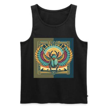 KHEPRI Dieu du Soleil Levant - Débardeur bio Premium Homme - noir - Devant - AI Model Male 178 light (178cm)