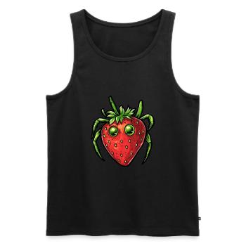 araignée fraise araignée fraise - Débardeur bio Premium Homme - noir - Devant - AI Model Male 178 light (178cm)