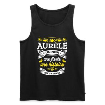 AURÈLE UN NOM UNE FIERTÉ AUCUN RIVAL - Débardeur bio Premium Homme - noir - Devant - Michal (187cm)