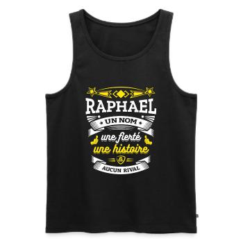 RAPHAEL UN NOM UNE FIERTÉ AUCUN RIVAL - Débardeur bio Premium Homme - noir - Devant - Michal (187cm)
