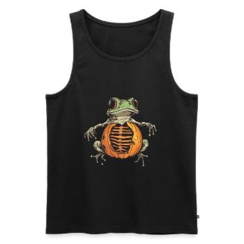 Citrouille grenouille citrouille - Débardeur bio Premium Homme - noir - Devant - AI Model Male 178 light (178cm)