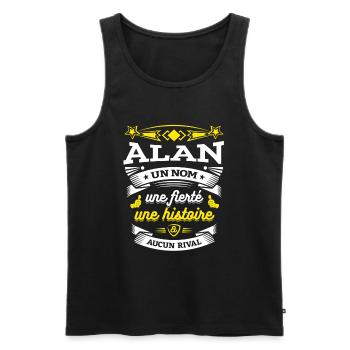 ALAN UN NOM UNE FIERTÉ AUCUN RIVAL - Débardeur bio Premium Homme - noir - Devant - Michal (187cm)