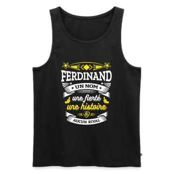 FERDINAND UN NOM UNE FIERTÉ AUCUN RIVAL - Débardeur bio Premium Homme - noir - Devant - Michal (187cm)