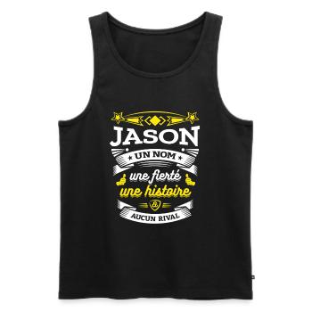 JASON UN NOM UNE FIERTÉ AUCUN RIVAL - Débardeur bio Premium Homme - noir - Devant - Michal (187cm)