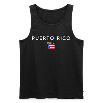 Drapeau portoricain, fierté portoricaine - Débardeur bio Premium Homme - noir - Devant - Michal (187cm)
