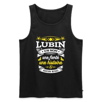 LUBIN UN NOM UNE FIERTÉ AUCUN RIVAL - Débardeur bio Premium Homme - noir - Devant - AI Model Male 178 light (178cm)