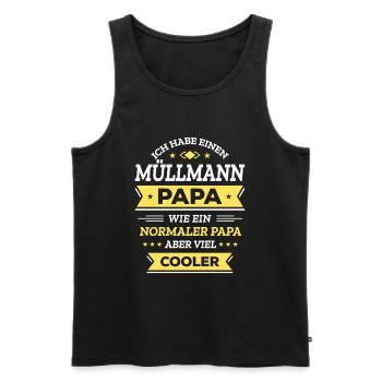 MÜLLMANN PAPA: GEBURTSTAG WEIHNACHTEN VATERTAG - Männer Premium Bio Tank Top - Schwarz - Vorne - Michal (187cm)