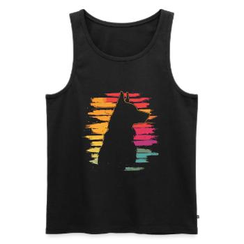 German Shepherd Silhouette Vintage - Men's Premium Organic Tank Top - black - Front - Michal (187cm)