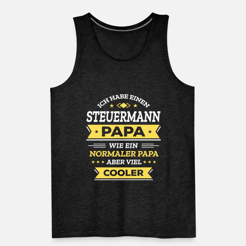 STEUERMANN PAPA - COOLER ALS NORMAL, HELD, NAVI Männer Premium Bio Tank Top