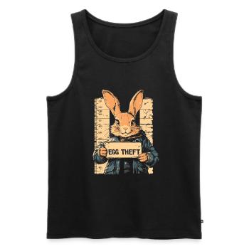Hase Eierdieb Osterhase Mugshot Polizeifoto Ostern - Männer Premium Bio Tank Top - Schwarz - Vorne - AI Model Male 178 light (178cm)