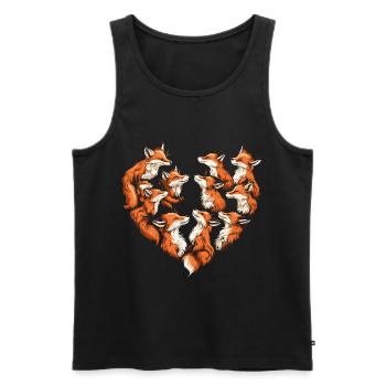 Füchse Herz Fuchs Herzform - Männer Premium Bio Tank Top - Schwarz - Vorne - AI Model Male 178 light (178cm)