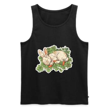 Lapin endormi Pâques - Débardeur bio Premium Homme - noir - Devant - Michal (187cm)