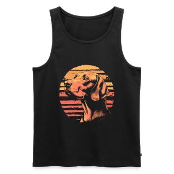 Vizsla Vintage - Männer Premium Bio Tank Top - Schwarz - Vorne - Michal (187cm)
