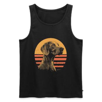 Weimaraner Vintage - Männer Premium Bio Tank Top - Schwarz - Vorne - AI Model Male 178 light (178cm)