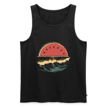 Watermelon Sea Beach Summer - Men's Premium Organic Tank Top - black - Front - AI Model Male 178 light (178cm)