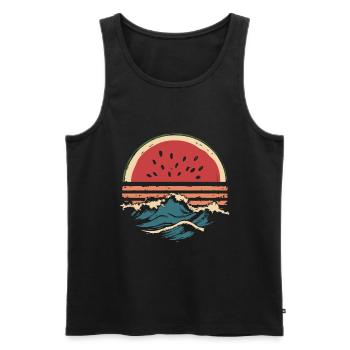 Watermelon Sea Beach Summer - Men's Premium Organic Tank Top - black - Front - AI Model Male 178 light (178cm)