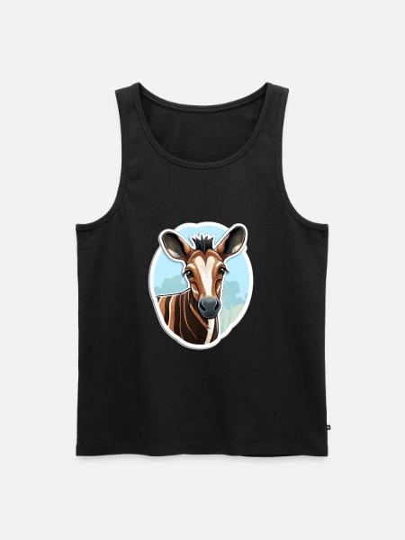 Okapi Head Rare Animal Motif - Men's Premium Organic Tank Top - black