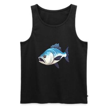 Heilbutt Fischmotiv Perfekt für Angler - Männer Premium Bio Tank Top - Schwarz - Vorne - AI Model Male 178 light (178cm)