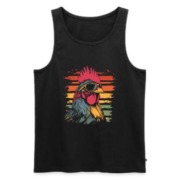 Hahn mit Sonnenbrille vintage - Männer Premium Bio Tank Top - Schwarz - Vorne - Michal (187cm)