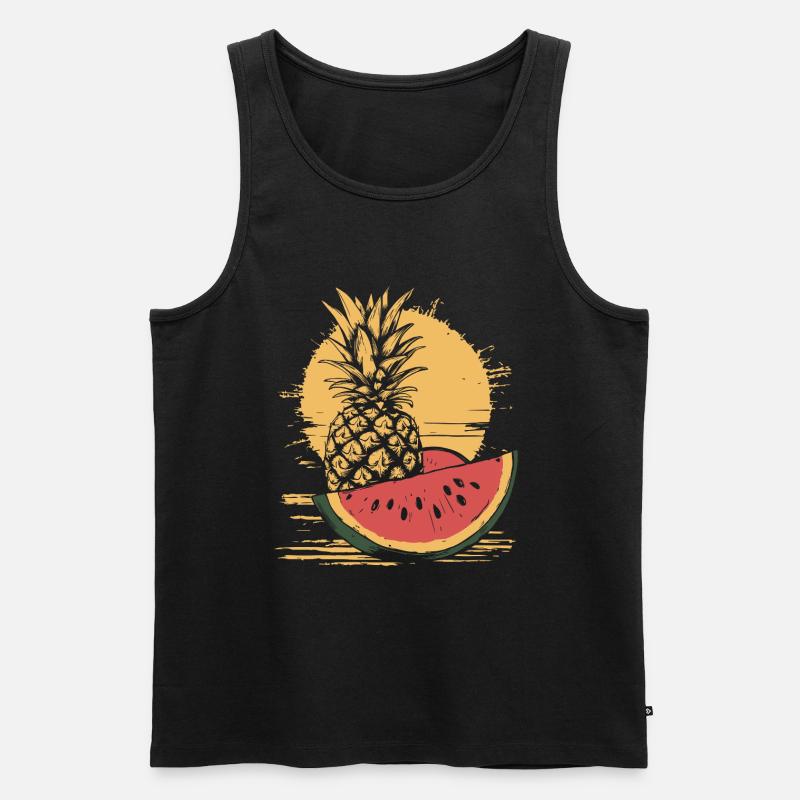 Ananas et pastèque - Débardeur bio Premium Homme - noir