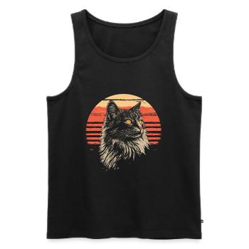 Norwegische Waldkatze Vintage - Männer Premium Bio Tank Top - Schwarz - Vorne - AI Model Male 178 light (178cm)