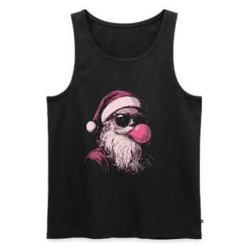 Santa Claus in sunglasses chewing gum - Men's Premium Organic Tank Top - black - Front - Michal (187cm)