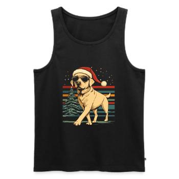 Noël au Labrador - Débardeur bio Premium Homme - noir - Devant - Michal (187cm)