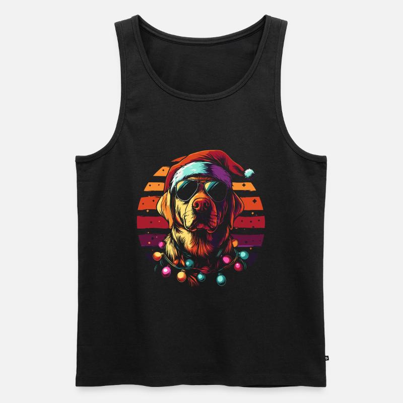 Labrador Weihnachten - Männer Premium Bio Tank Top - Schwarz