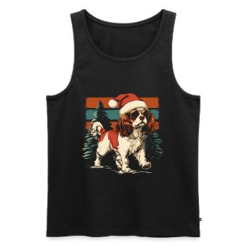 Cool Cavalier King Charles Épagneul Noël - Débardeur bio Premium Homme - noir - Devant - Michal (187cm)