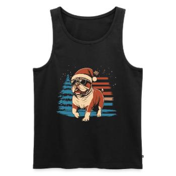 Cool bouledogue anglais Noël - Débardeur bio Premium Homme - noir - Devant - Michal (187cm)