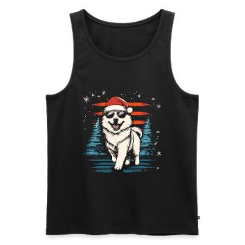 Cool Samoyède de Noël - Débardeur bio Premium Homme - noir - Devant - Michal (187cm)
