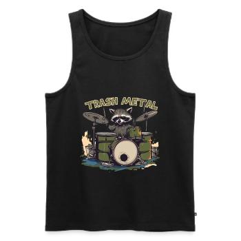 Trash Metal Raccoon Drums - Men's Premium Organic Tank Top - black - Front - Michal (187cm)