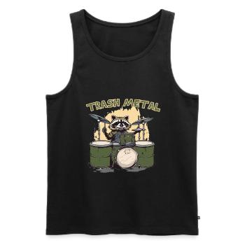 Trash Metal Raccoon Drums - Men's Premium Organic Tank Top - black - Front - Michal (187cm)