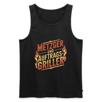 Metzger und Auftragsgriller - Männer Premium Bio Tank Top - Schwarz - Vorne - AI Model Male 178 light (178cm)